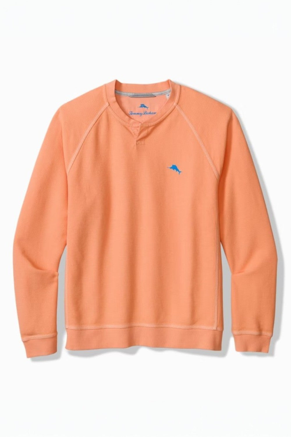 Orange sweatshirt with a logo on a white background