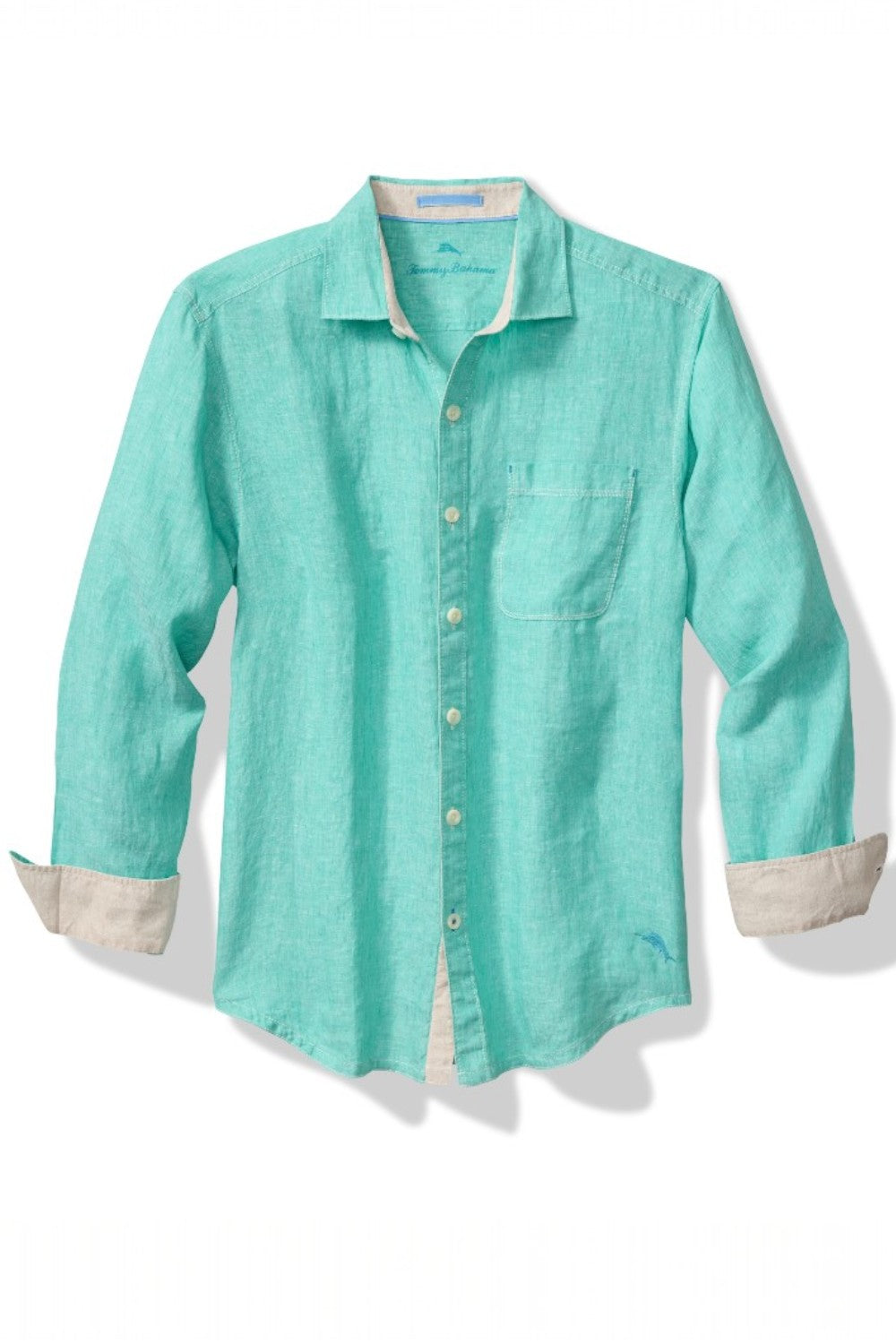 Get ready to feel the breeze in style with the Tommy Bahama Paradise Breezer! This long sleeve linen white shirt from Tommy Bahama is perfect for any occasion. Stay cool and comfortable while looking effortlessly chic. Paradise awaits!