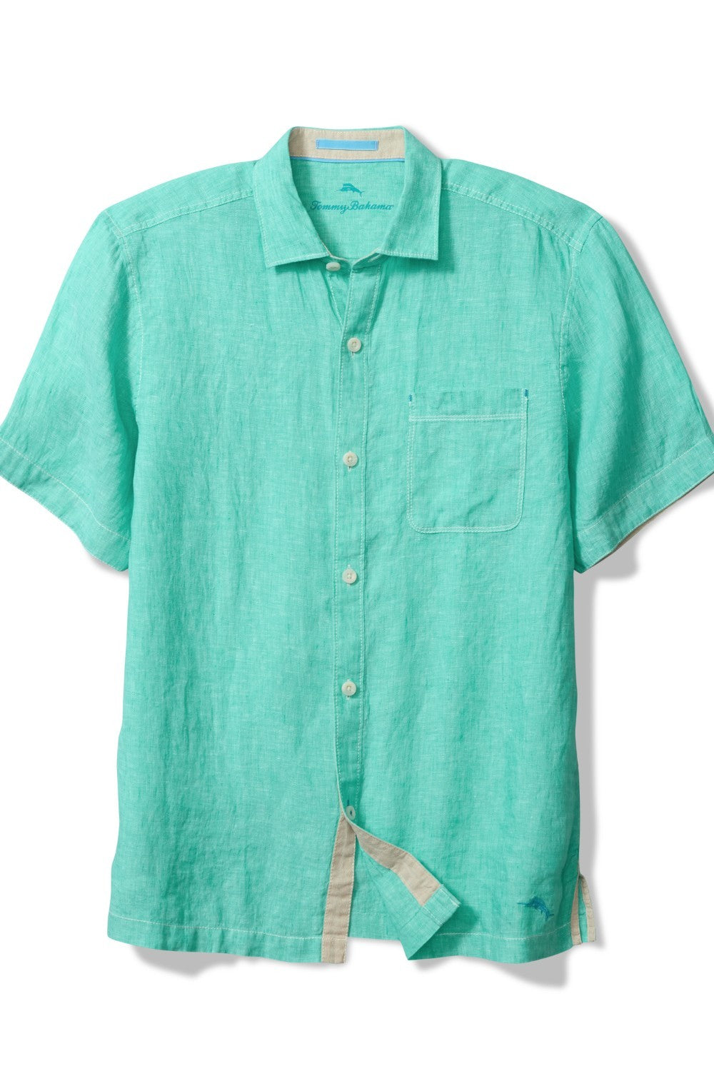 Get ready to feel the breeze in style with the Tommy Bahama Paradise Breezer! This short sleeve linen white shirt from Tommy Bahama is perfect for any occasion. Stay cool and comfortable while looking effortlessly chic. Paradise awaits!