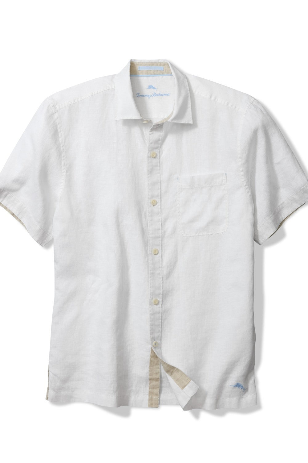 Get ready to feel the breeze in style with the Tommy Bahama Paradise Breezer! This short sleeve linen white shirt from Tommy Bahama is perfect for any occasion. Stay cool and comfortable while looking effortlessly chic. Paradise awaits!