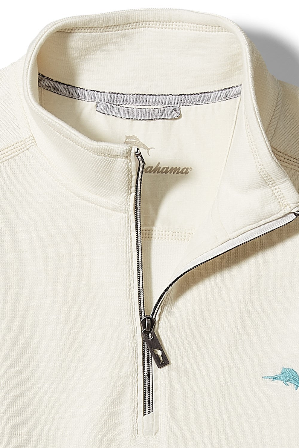 For sunset at the beach or an easy bonfire layer, look to this comfortable half-zip sweatshirt with a subtle faded wash and unique slubbed texture.