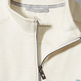 For sunset at the beach or an easy bonfire layer, look to this comfortable half-zip sweatshirt with a subtle faded wash and unique slubbed texture.