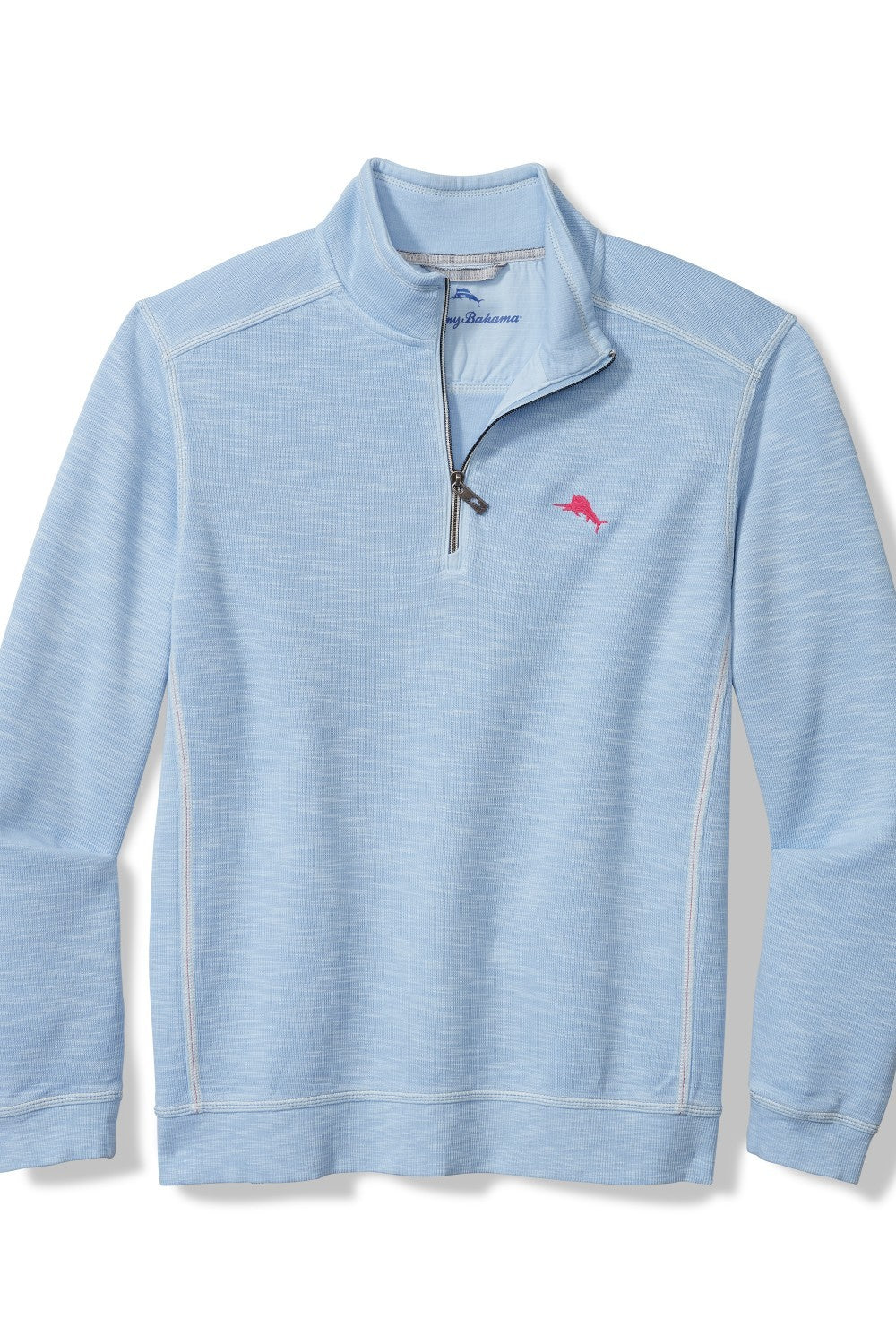 For sunset at the beach or an easy bonfire layer, look to this comfortable half-zip sweatshirt with a subtle faded wash and unique slubbed texture.