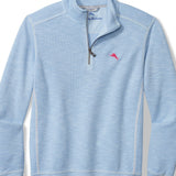 For sunset at the beach or an easy bonfire layer, look to this comfortable half-zip sweatshirt with a subtle faded wash and unique slubbed texture.