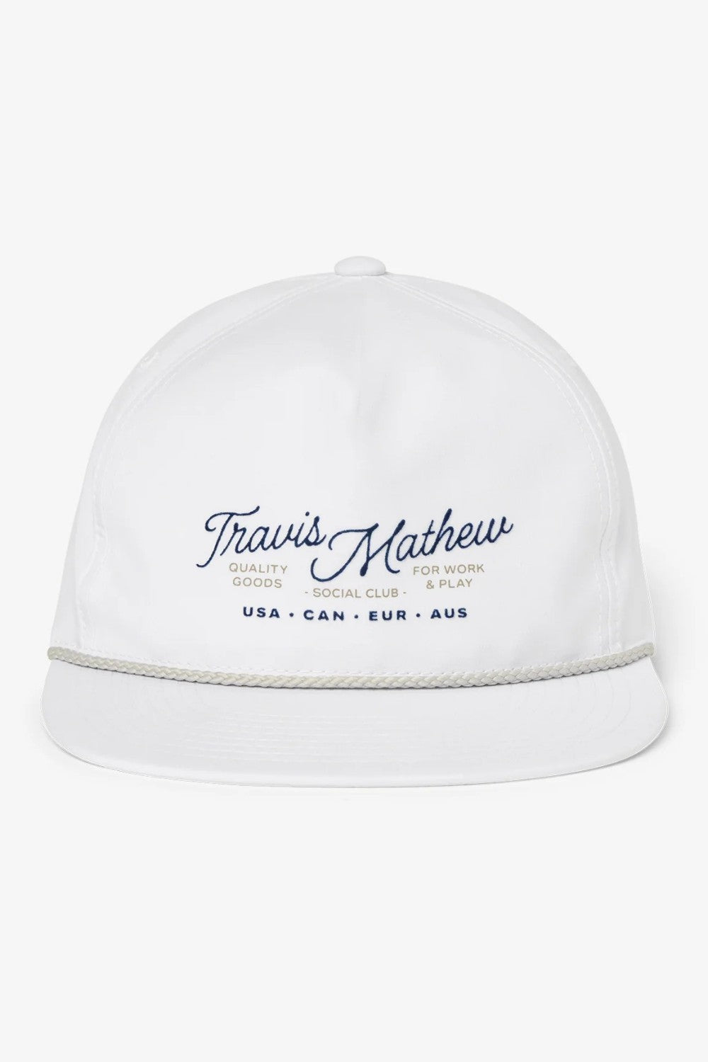 The GATE CRASHER HAT walks in first and explains itself later. Tech Chino construction, a raised flocked graphic, and a rope brim that sets the tone before you say a word.