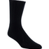 One black sock, shown from the side, photographed on a light background.