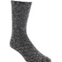 One black mix sock, shown from the side, photographed on a light background.