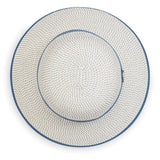 Hat with blue trim on white background