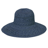 Blue and white hat on a white background