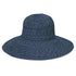 Blue and white hat on a white background