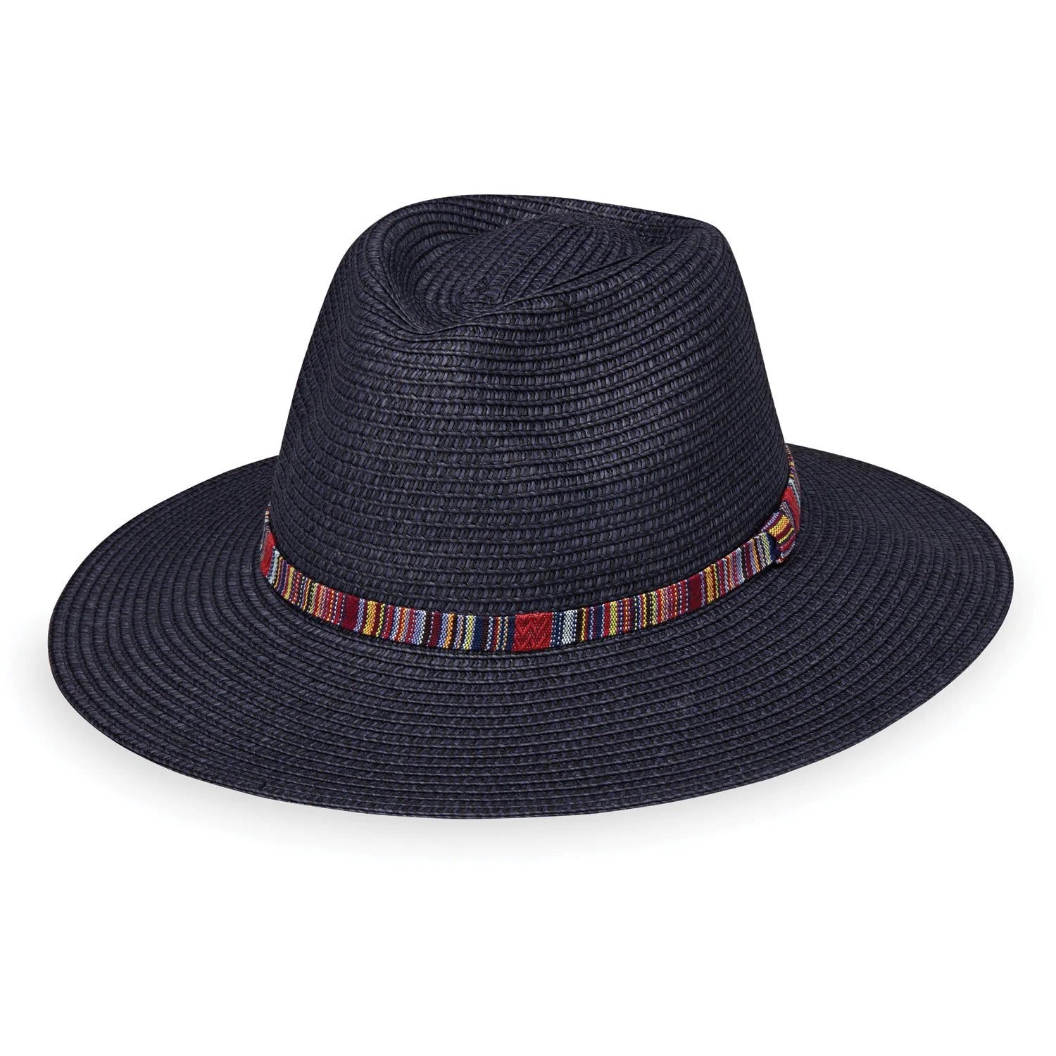 The multicolour, embroidered band gives the Sedona sun hat its distinctive style. The structured brim provides significant shade and sun protection for carefree days outdoors. Its packable construction folds up for travel.