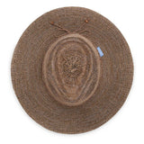 Brown woven hat on a white background