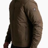Broderick's Clothing Co. KÜHL BURR insulated jacket in olive brown cotton with berber collar and zippered pockets