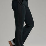 Broderick's Clothing Co. KÜHL Kozy black fleece-backed knit pants with rib paneling and pull-on waistband