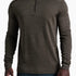 Model wearing a Broderick's Clothing Co. KÜHL INVIGORATR olive green merino wool quarter-zip athletic pullover