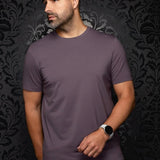 Broderick's Clothing Co. Au Noir C-MAVEN grey modal and mercerized cotton crew neck t-shirt worn by a bearded man