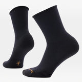 Broderick's Clothing Co. Smartwool black everyday roll top crew socks with a supportive arch brace and seamless toe