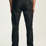 Broderick's Clothing Co. 34 Heritage Courage black straight leg jeans with Thermocool technology, back view.
