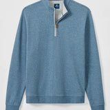 Broderick's Clothing Co. blue Johnnie-O Sully quarter-zip pullover in soft plaited cotton-blend fabric