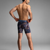 Broderick's Clothing Co. BN3TH Classic Icon boxer brief with tropical landscape print on a model, back view