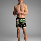 Broderick's Clothing Co. BN3TH Classic Icon boxer brief with tropical floral print on black TENCEL Modal fabric