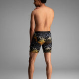 Broderick's Clothing Co. BN3TH Classic Icon boxer brief with black and yellow palm tree print on a male model
