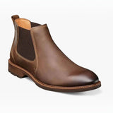 Broderick's Clothing Co. Florsheim Lodge brown leather Chelsea boot with elastic side gore and cushioned footbed