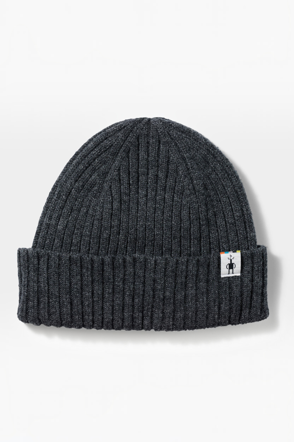 Broderick's Clothing Co. charcoal grey ribbed knit cuffed beanie made from recycled Merino wool blend