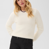 Broderick's Clothing Co. cream long-sleeve knit pullover with a round neckline and subtle textured surface detail.