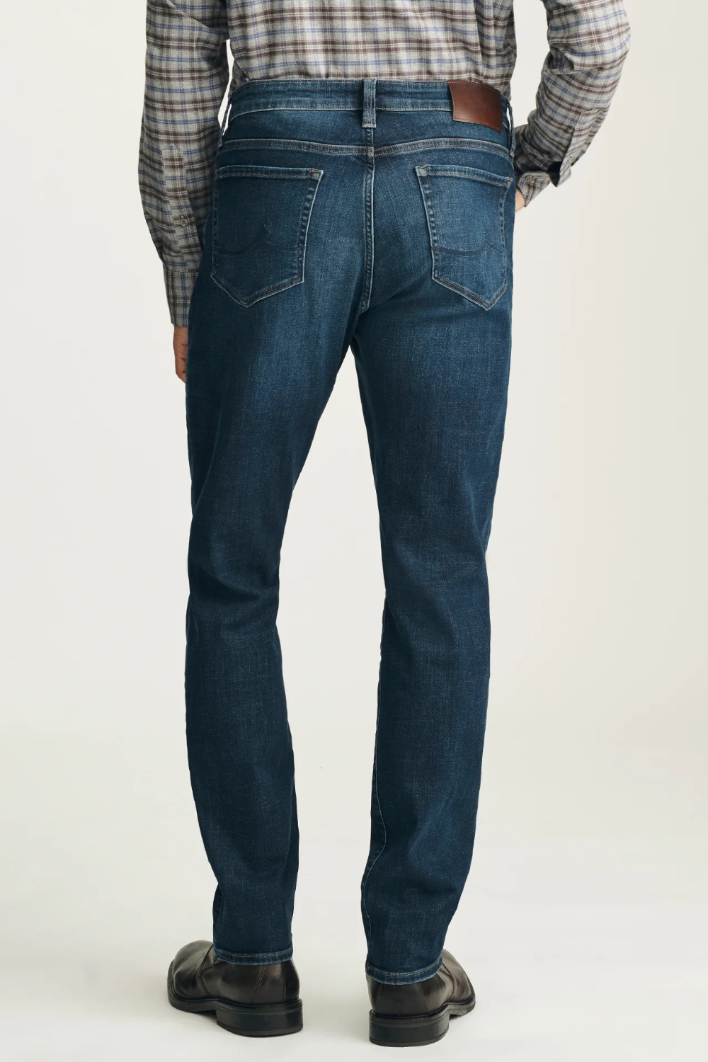 Broderick's Clothing Co. 34 Heritage Courage straight leg jeans in dark vintage wash with contrast stitching