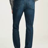 Broderick's Clothing Co. 34 Heritage Courage straight leg jeans in dark vintage wash with contrast stitching