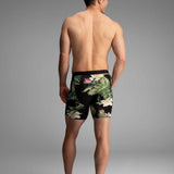 Broderick's Clothing Co. BN3TH Classic Icon boxer brief featuring a black floral print on a man from the back view.