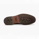 Broderick's Clothing Co. Florsheim Lodge boot showing the durable brown rubber lug sole with deep tread pattern