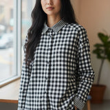 Broderick's Clothing Co. Shannon Passero Aubrey shirt in a black and white gingham check with a relaxed fit.