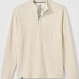 Broderick's Clothing Co. Johnnie-O cream textured knit pullover with a hidden snap placket and long sleeves.