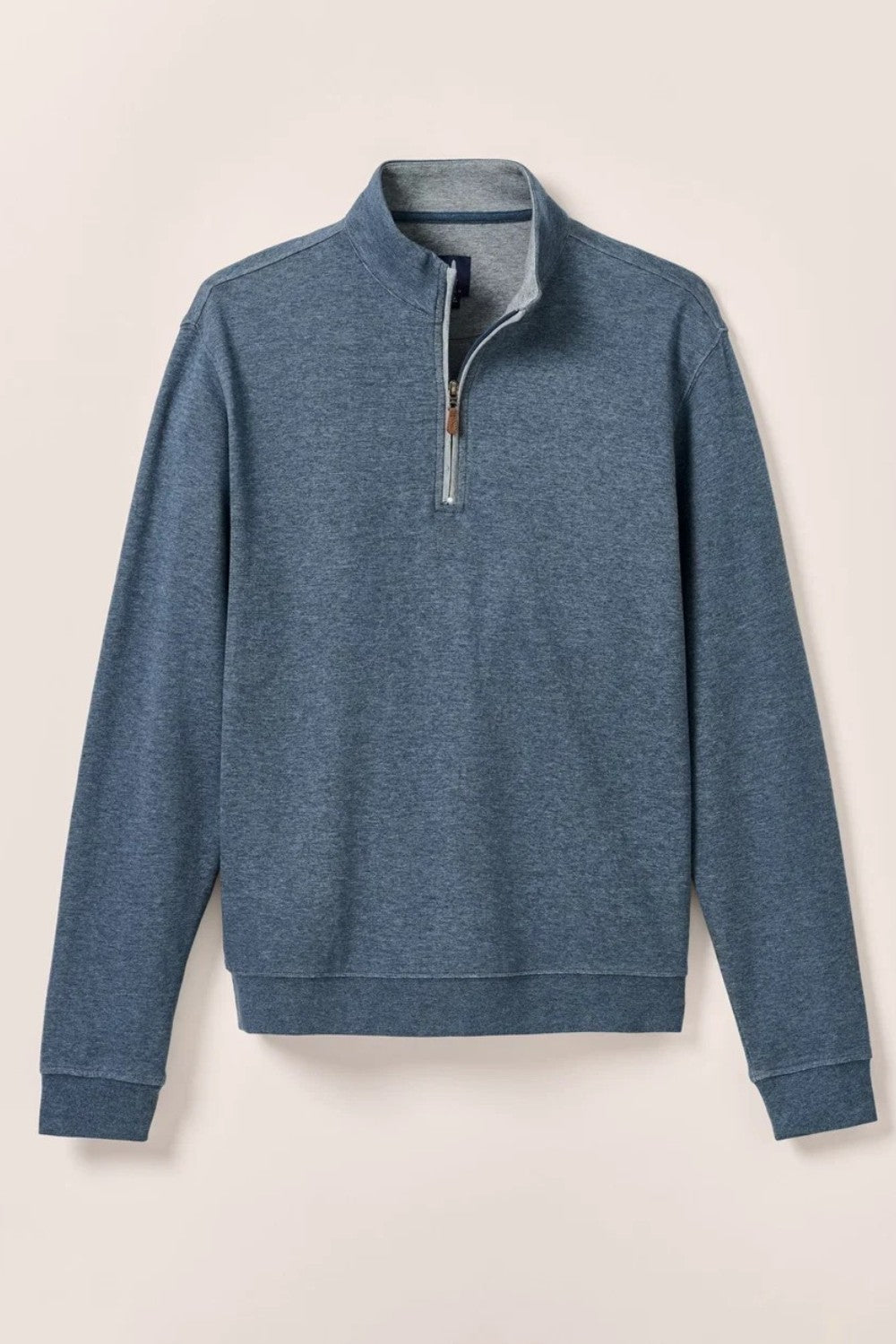 Broderick's Clothing Co. Johnnie-O Sully blue cotton-blend quarter-zip pullover with a soft-touch finish.