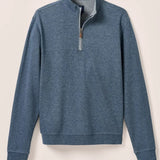 Broderick's Clothing Co. Johnnie-O Sully blue cotton-blend quarter-zip pullover with a soft-touch finish.