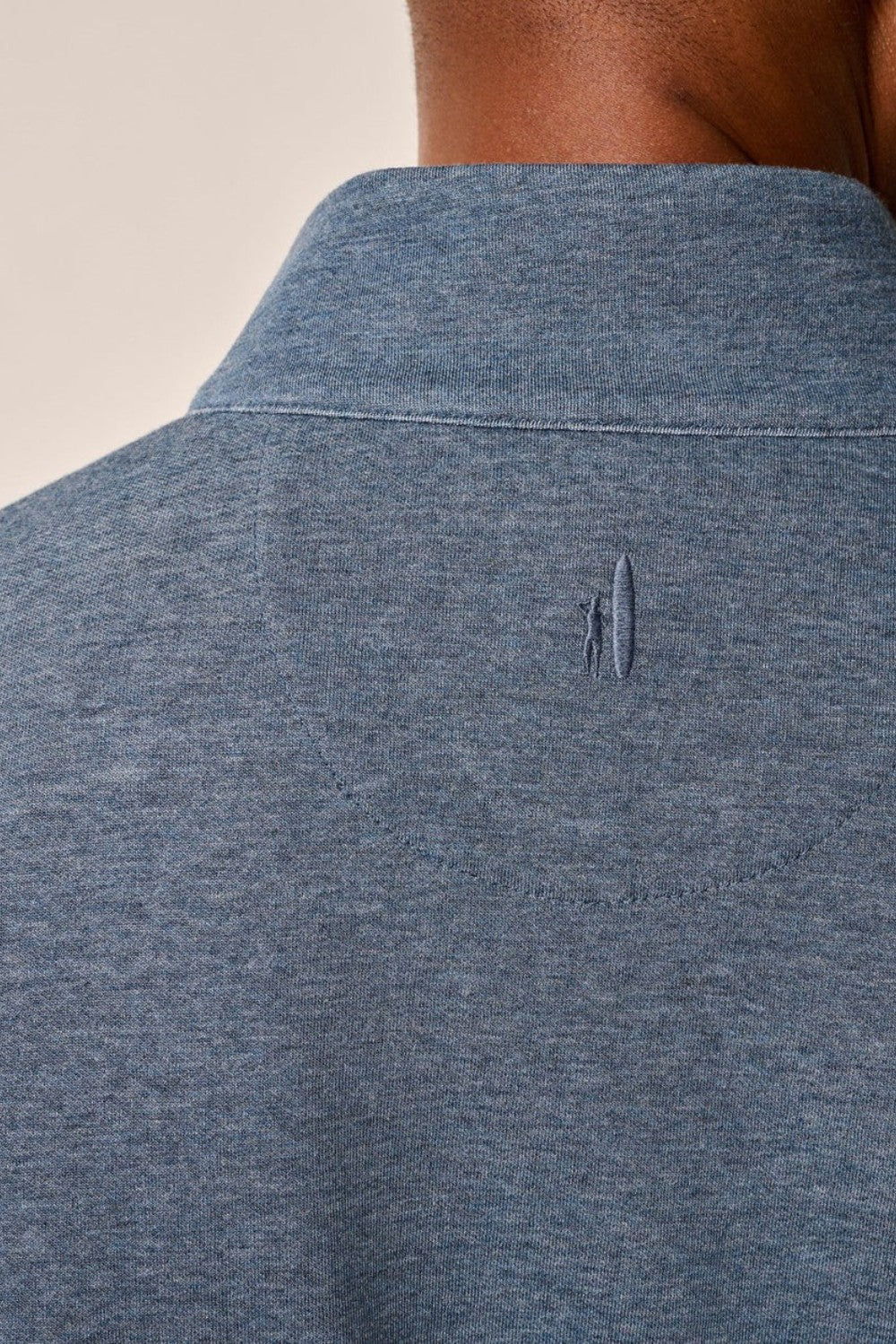 Broderick's Clothing Co. Johnnie-O Sully blue cotton-blend quarter-zip pullover with embroidered logo detail