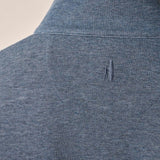 Broderick's Clothing Co. Johnnie-O Sully blue cotton-blend quarter-zip pullover with embroidered logo detail