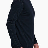 Broderick's Clothing Co. KÜHL INVIGORATR navy blue merino wool quarter-zip pullover with flat seam construction.