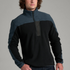 Broderick's Clothing Co. KÜHL SKORCHR fleece quarter-zip sweater in black and blue with a zippered chest pocket.