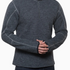 Broderick's Clothing Co. KÜHL Thor 1/4 zip sweater in charcoal grey wool blend with articulated sleeves and thumbholes
