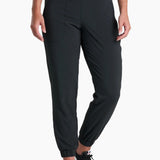 Broderick's Clothing Co. KÜHL Vantage black lined jogger pants with elastic waistband and cuffs on a model