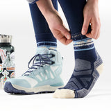 Broderick's Clothing Co. Smartwool women's navy blue merino wool hiking socks with zig zag pattern and light cushioning
