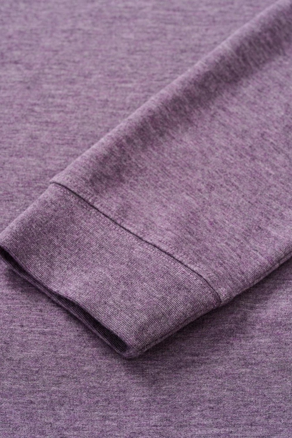 Broderick's Clothing Co. Johnnie-O Sully purple heathered cotton-blend pullover sleeve cuff detail