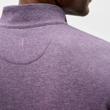 Broderick's Clothing Co. Johnnie-O Sully purple cotton-blend quarter-zip pullover back view with logo detail
