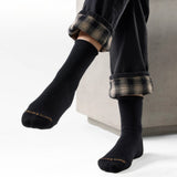 Broderick's Clothing Co. Smartwool black everyday roll top crew socks with a seamless toe and supportive arch brace
