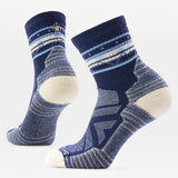 Broderick's Clothing Co. Smartwool women's navy blue merino wool hiking crew socks with zig zag pattern and cushioning