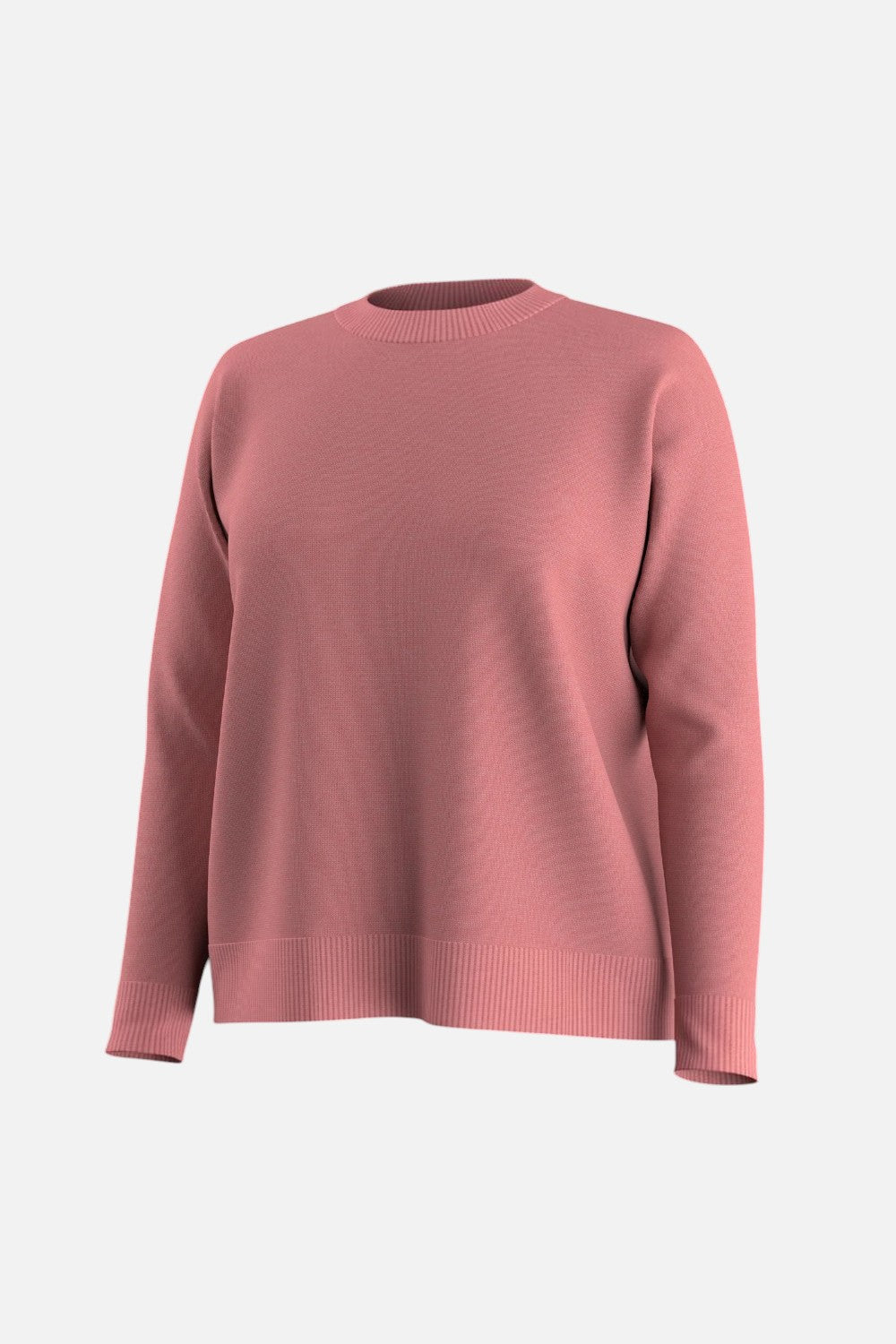 Broderick's Clothing Co. Smartwool Edgewood crew neck sweater in dusty rose pink with a relaxed knit fit.