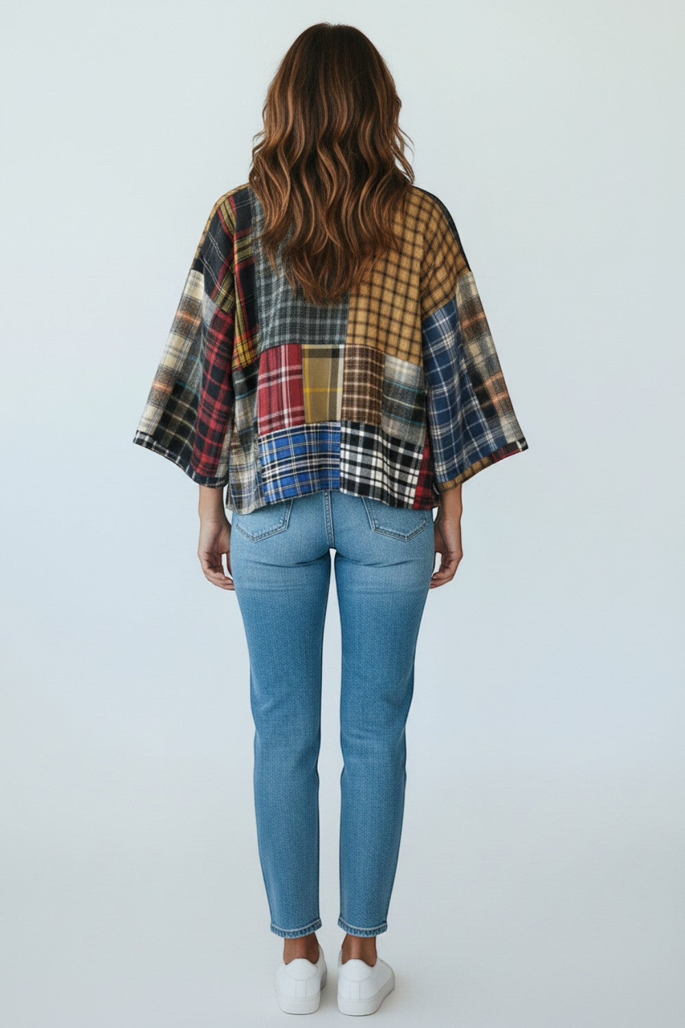 Broderick's Clothing Co. Shannon Passero Lodge Cardigan featuring a unique patchwork of upcycled flannel fabrics
